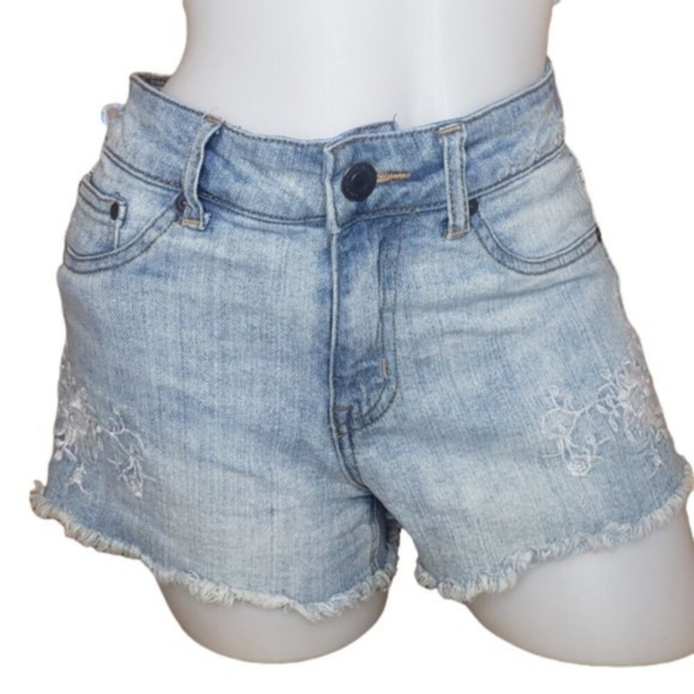 EUNINA MID RISE SHORTIE DENIM JEAN SHORTS SIZE M
